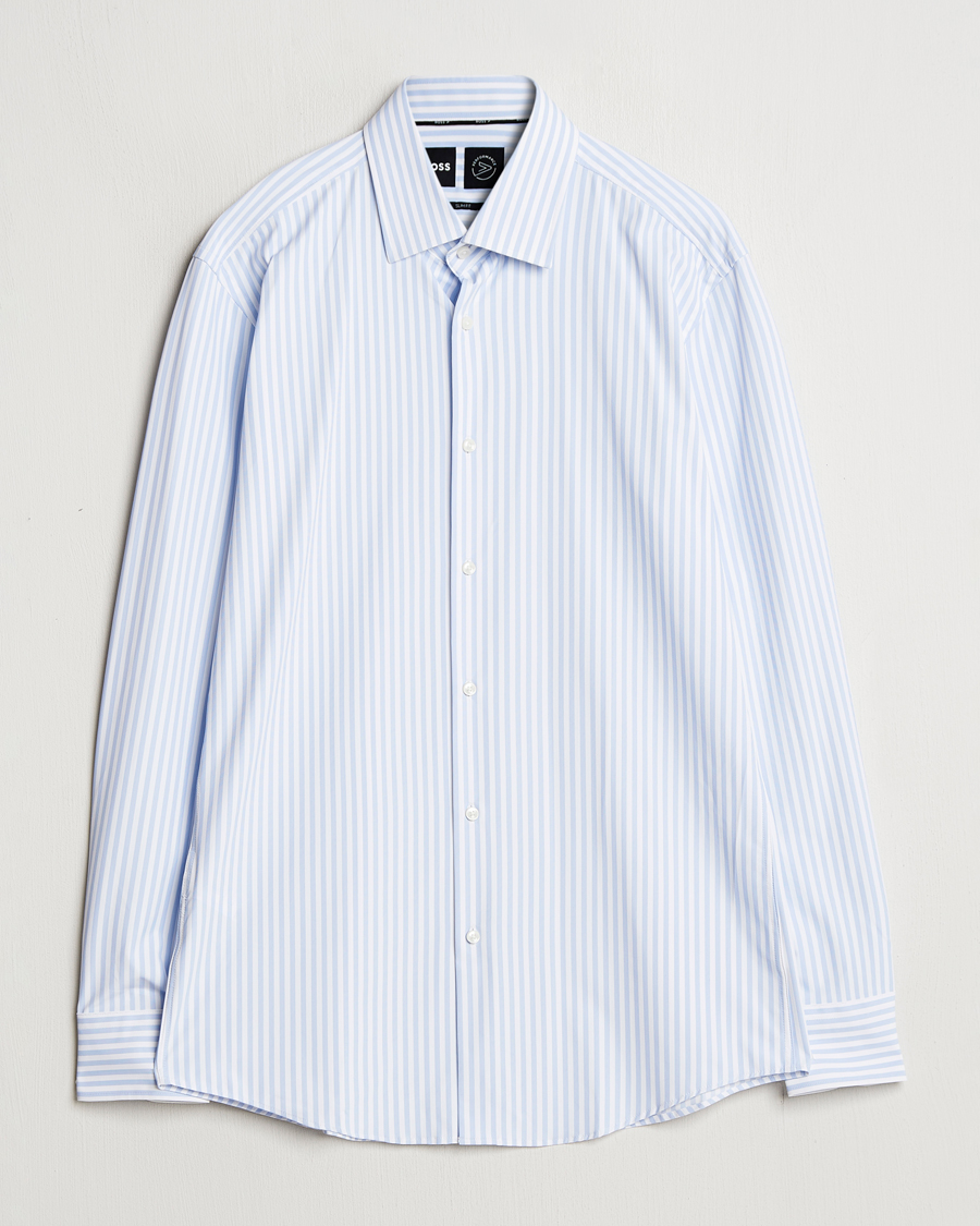 Homme | Chemises | BOSS BLACK | Hank Striped 4-Way Stretch Shirt Blue/White