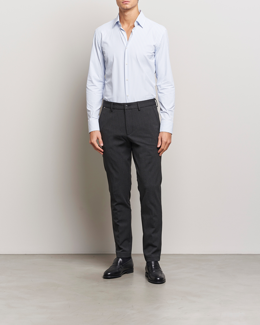 Homme | Chemises | BOSS BLACK | Hank Striped 4-Way Stretch Shirt Blue/White