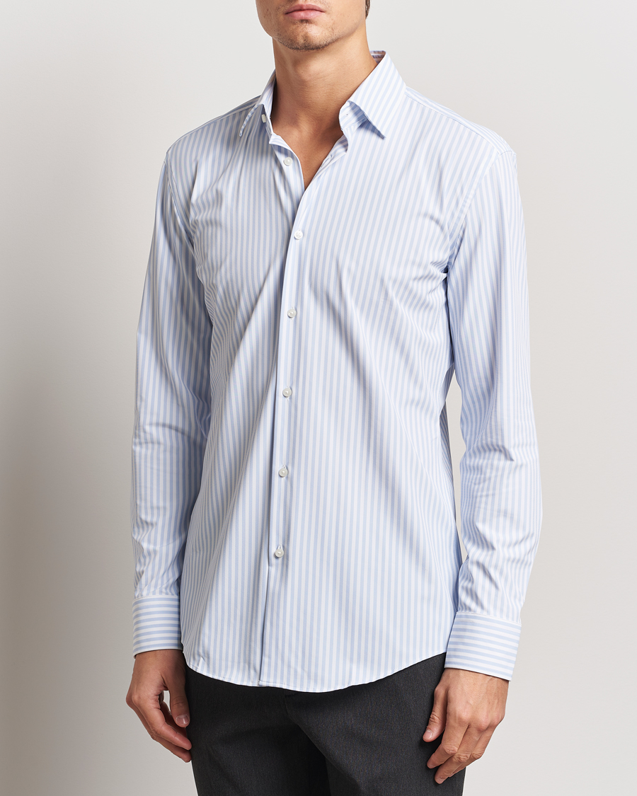 Homme | Chemises | BOSS BLACK | Hank Striped 4-Way Stretch Shirt Blue/White