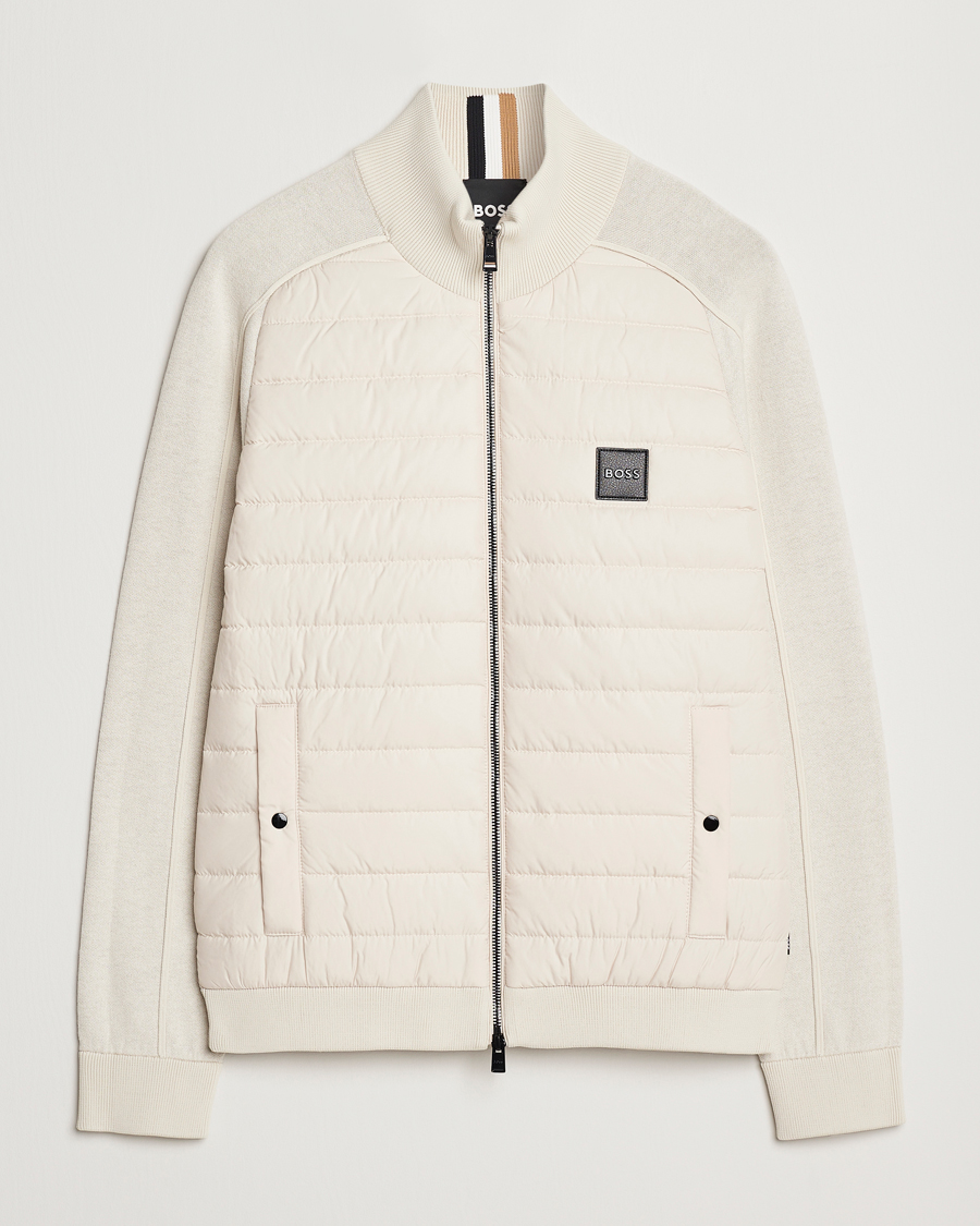 Homme | Manteaux Et Vestes | BOSS BLACK | Esfero Hybrid Full Zip Open White