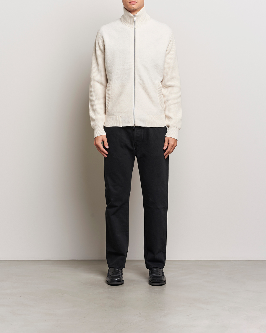 Homme | Pulls Et Tricots | BOSS BLACK | Emeraviglio Wool/Cotton Full Zip Open White