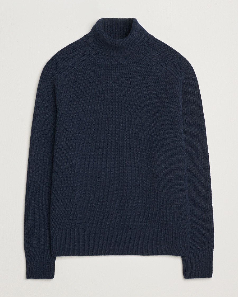 Homme | Pulls Et Tricots | BOSS BLACK | Evento Wool Rib Knitted Polo Dark Blue