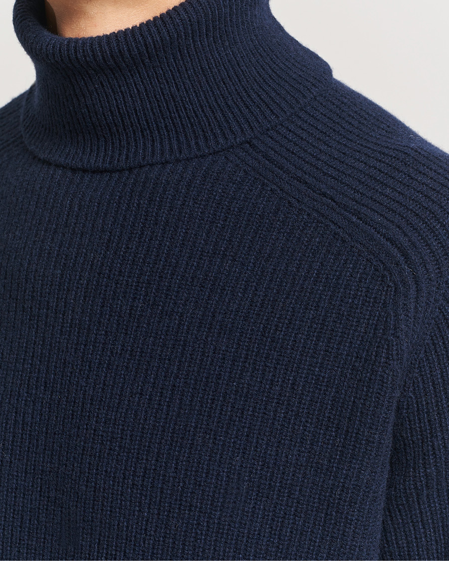 Homme | Pulls Et Tricots | BOSS BLACK | Evento Wool Rib Knitted Polo Dark Blue