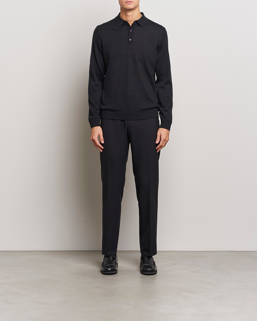 Homme | Pulls Et Tricots | BOSS BLACK | Lancione Merino Knitted Polo Black