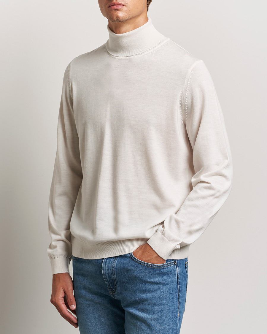 Homme | Pulls Et Tricots | BOSS BLACK | Musso Merino Knitted Polo Open White