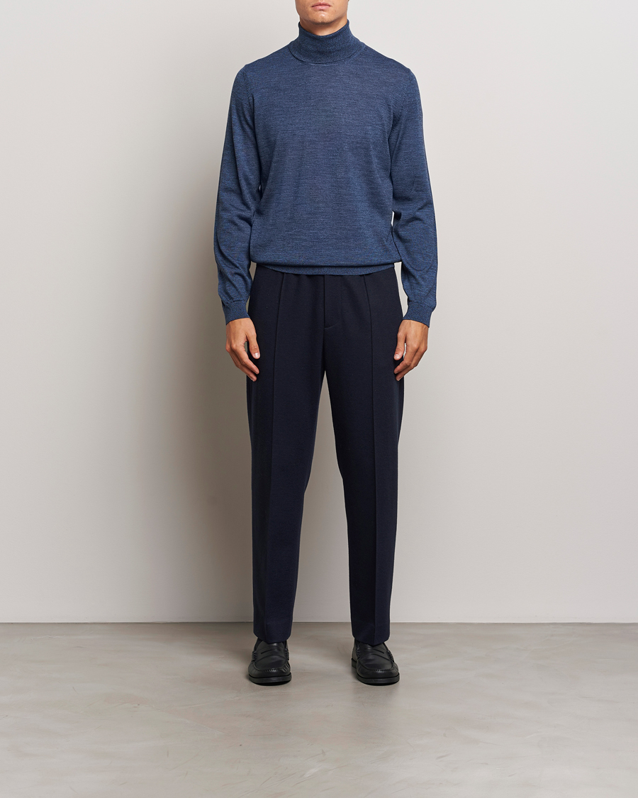 Homme | Pulls Et Tricots | BOSS BLACK | Musso Merino Knitted Polo Bright Blue