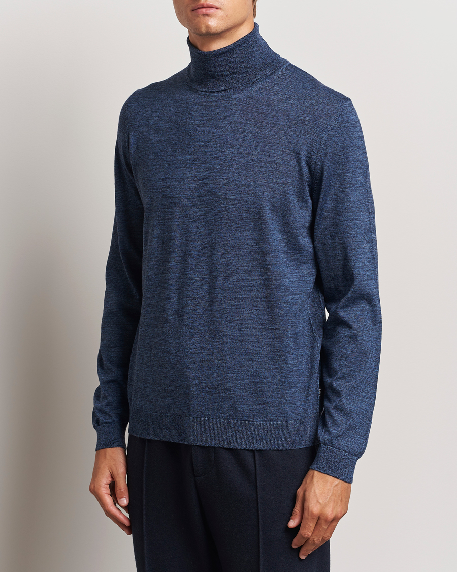 Homme | Pulls Et Tricots | BOSS BLACK | Musso Merino Knitted Polo Bright Blue
