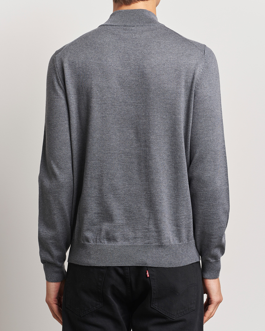 Homme | Pulls Et Tricots | BOSS BLACK | Ebenji Merino Knitted Half Zip Medium Grey
