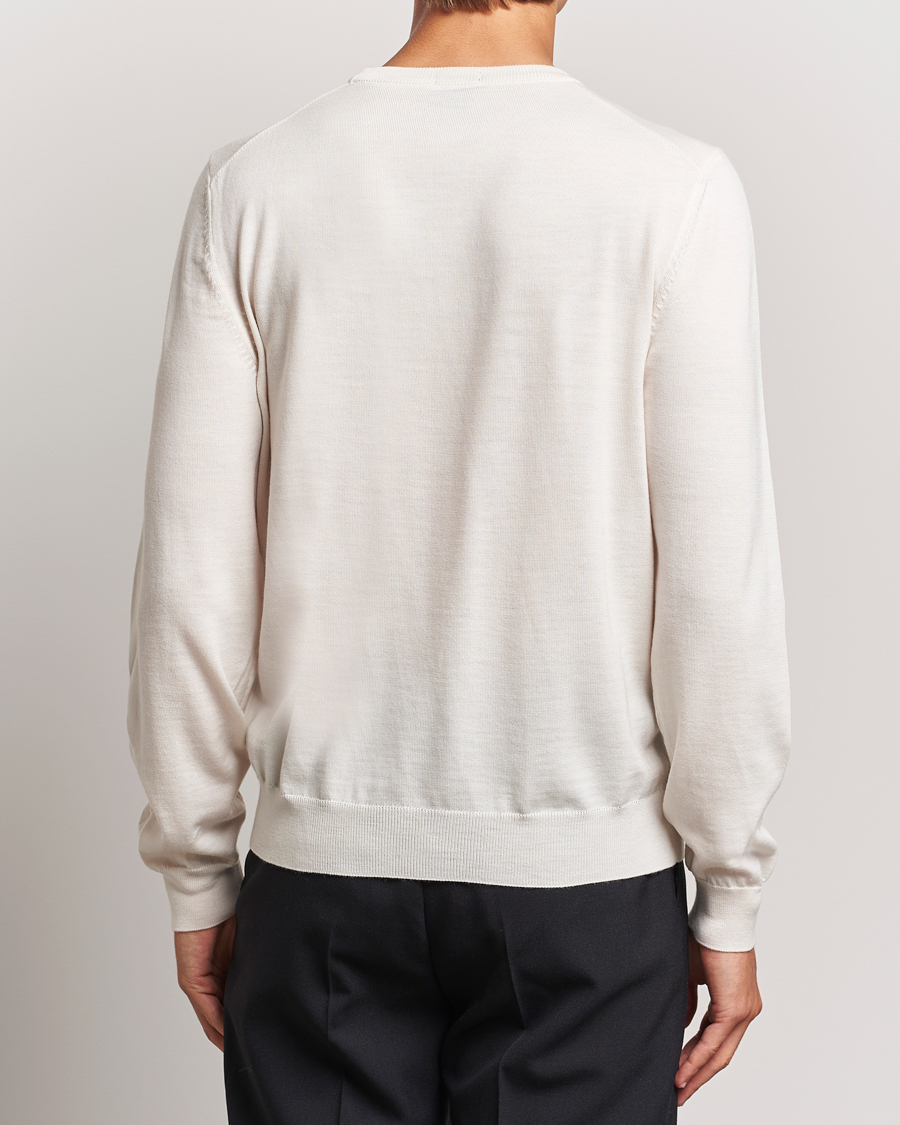 Homme | Pulls Et Tricots | BOSS BLACK | Botto Merino Knitted Pullover Open White