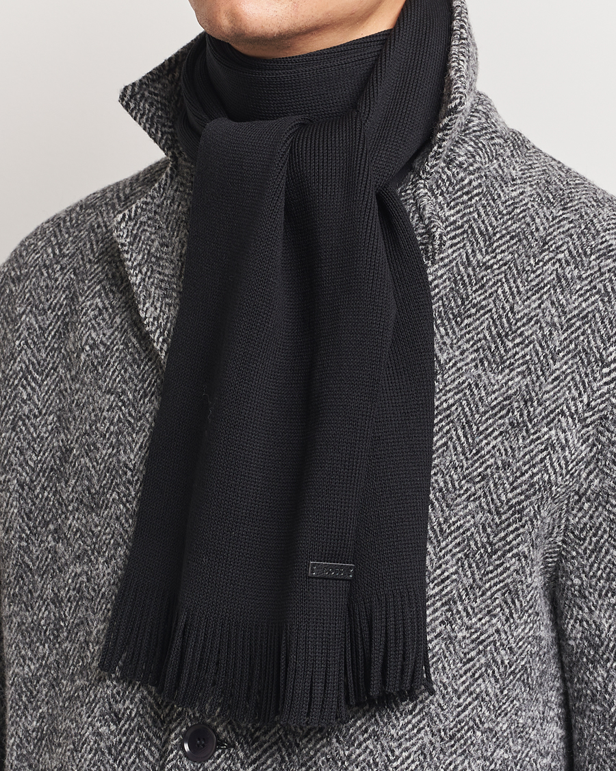 Homme | BOSS BLACK Albas Wool Scarf Black | BOSS BLACK | Albas Wool Scarf Black