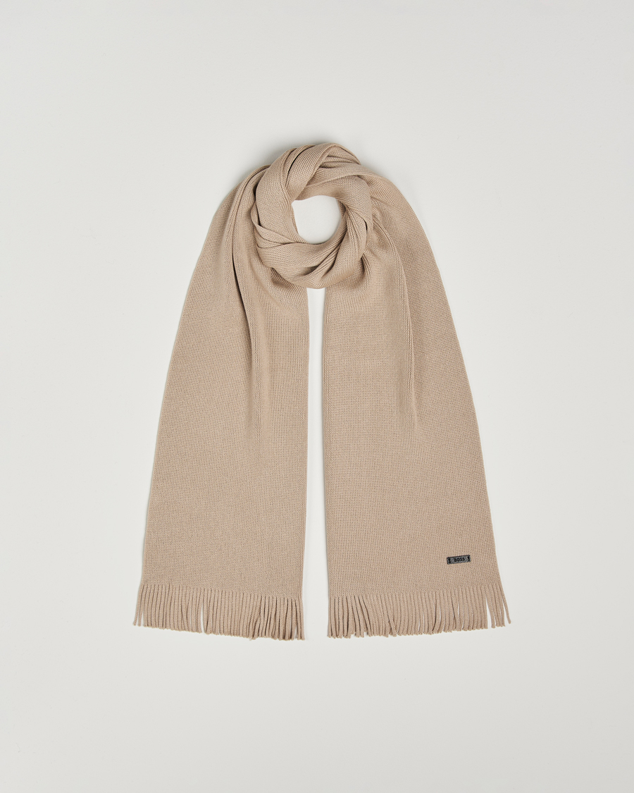 Homme | BOSS BLACK Albas Wool Scarf Light Beige | BOSS BLACK | Albas Wool Scarf Light Beige