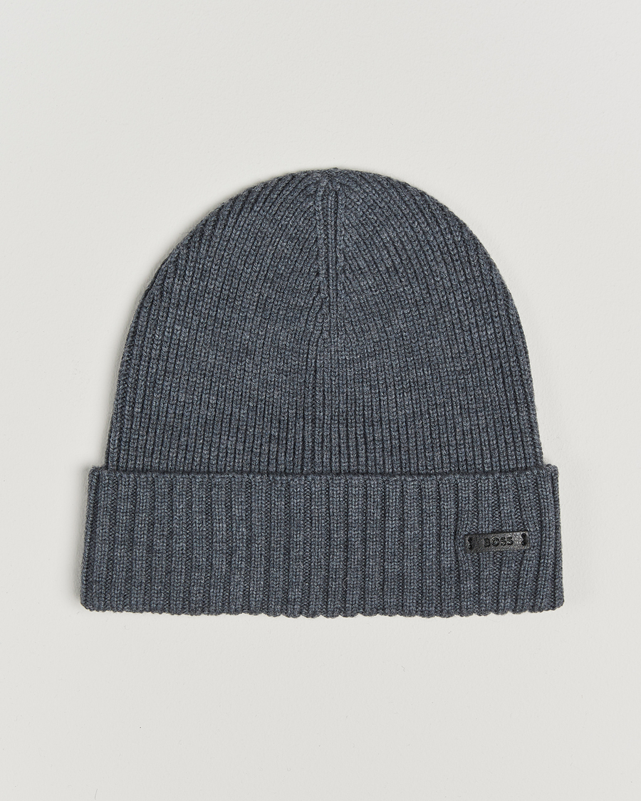 Homme | Bonnets | BOSS BLACK | Fati Wool Beanie Medium Grey