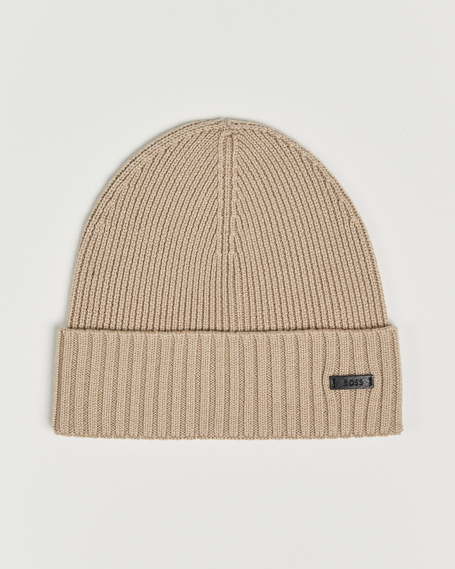 Homme | BOSS BLACK Fati Wool Beanie Light Beige | BOSS BLACK | Fati Wool Beanie Light Beige