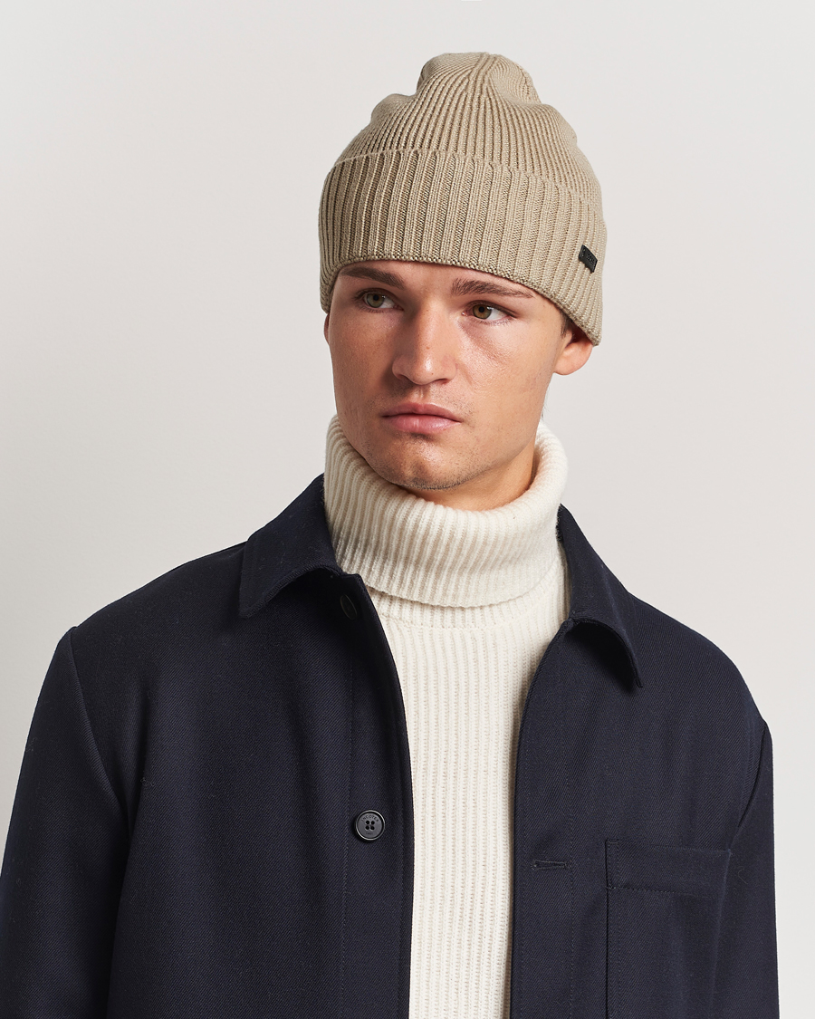 Homme | BOSS BLACK Fati Wool Beanie Light Beige | BOSS BLACK | Fati Wool Beanie Light Beige