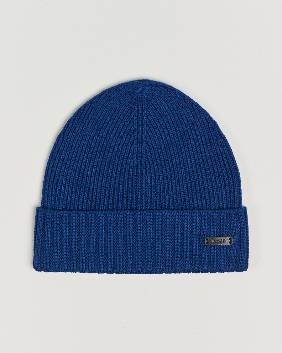 Homme | BOSS BLACK Fati Wool Beanie Open Blue | BOSS BLACK | Fati Wool Beanie Open Blue