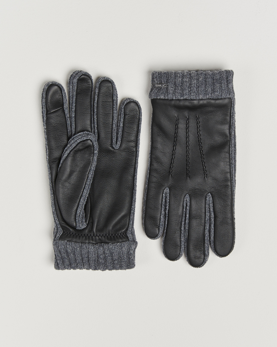 Homme | BOSS BLACK Hyden Leather Gloves Black | BOSS BLACK | Hyden Leather Gloves Black