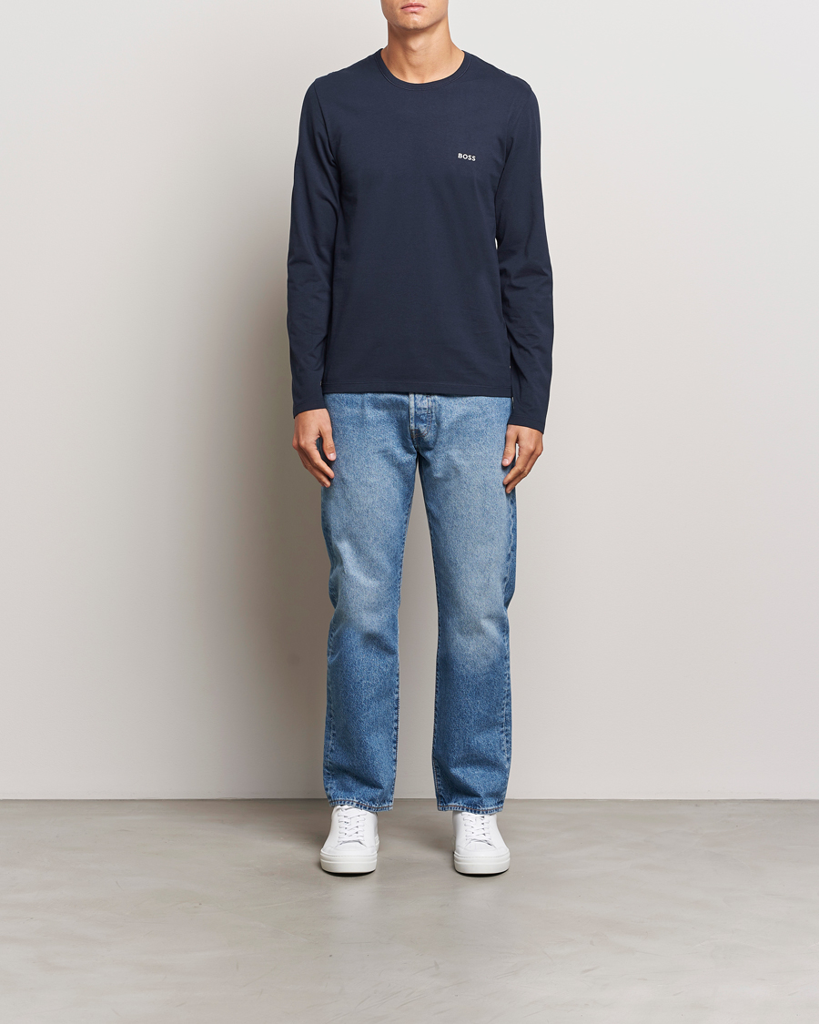 Homme | T-shirts | BOSS BLACK | 3-Pack Long Sleeve T-Shirt Navy/Green/Black