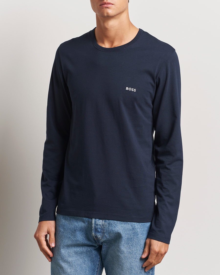 Homme | T-shirts | BOSS BLACK | 3-Pack Long Sleeve T-Shirt Navy/Green/Black