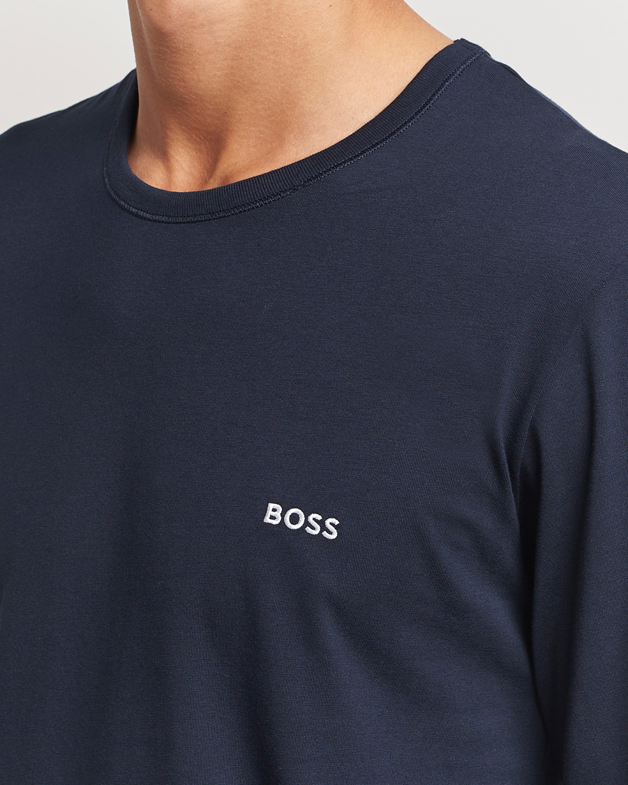 Homme | T-shirts | BOSS BLACK | 3-Pack Long Sleeve T-Shirt Navy/Green/Black