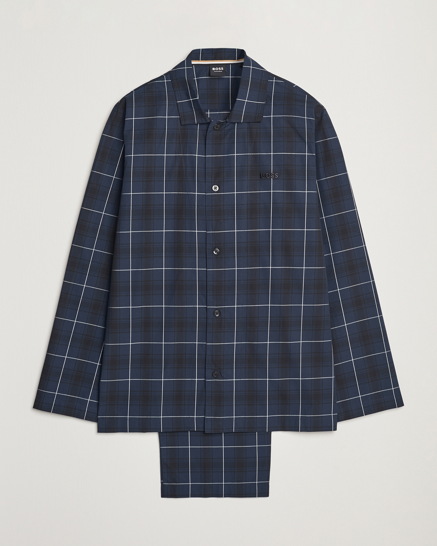 Homme | Peignoirs Et Pyjamas | BOSS BLACK | Urban Checked Pyjama Set Dark Blue