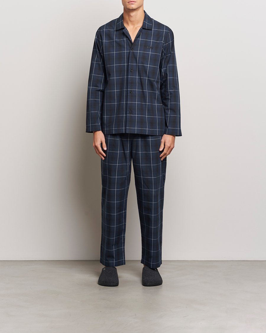 Homme | Peignoirs Et Pyjamas | BOSS BLACK | Urban Checked Pyjama Set Dark Blue