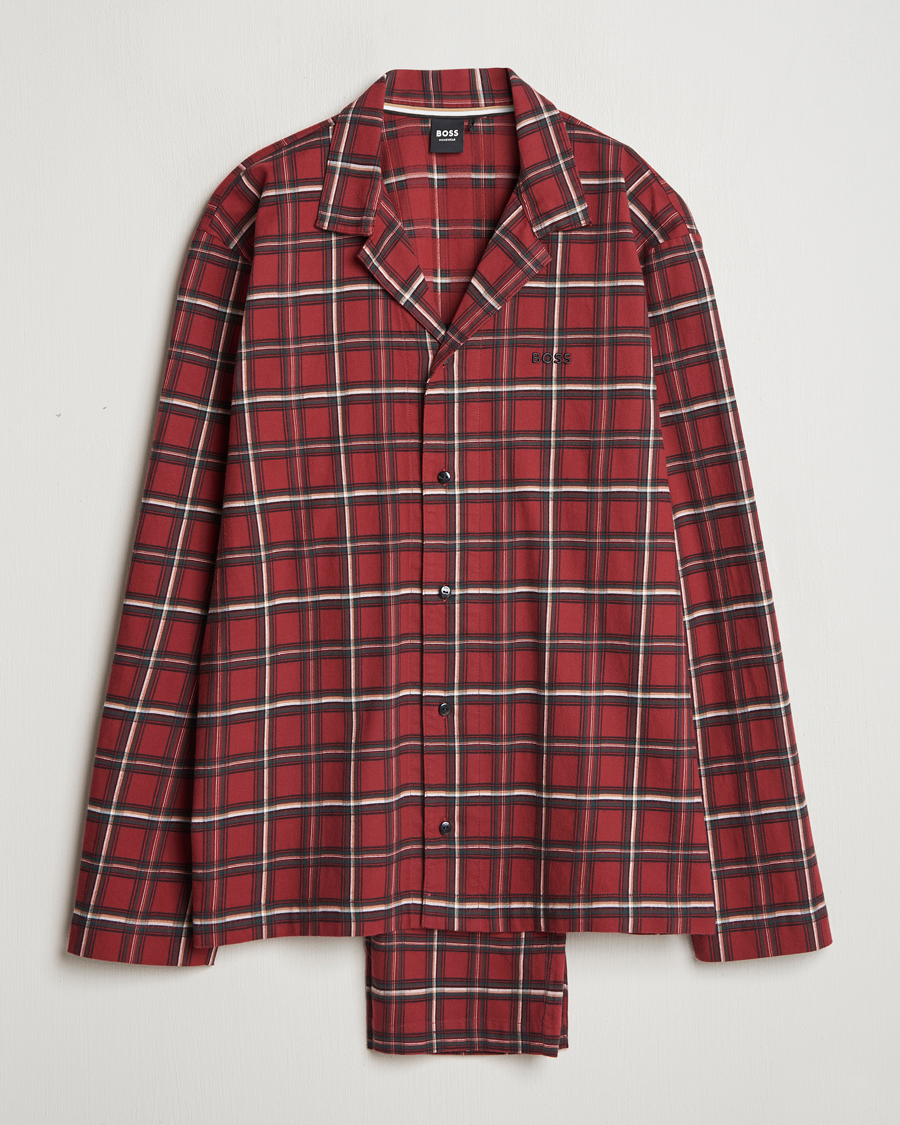 Homme | Peignoirs Et Pyjamas | BOSS BLACK | Holiday Checked Pyjama Set Dark Red