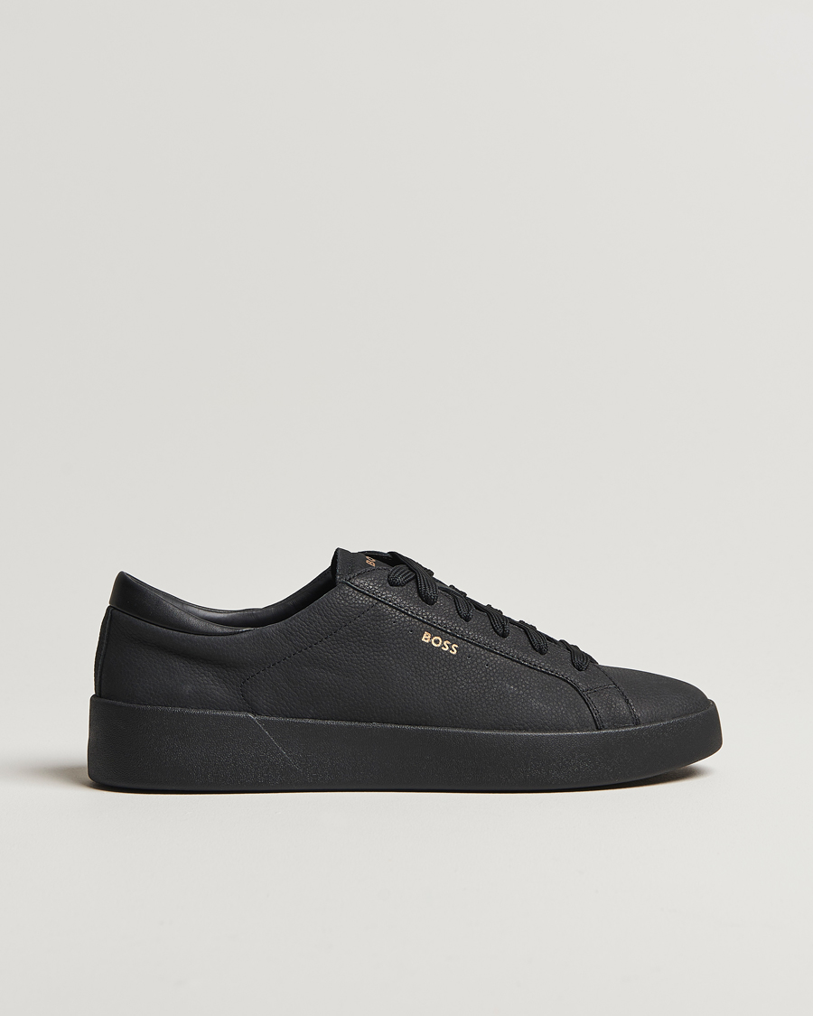 Homme | BOSS BLACK Belwar Leather Sneaker Black | BOSS BLACK | Belwar Leather Sneaker Black
