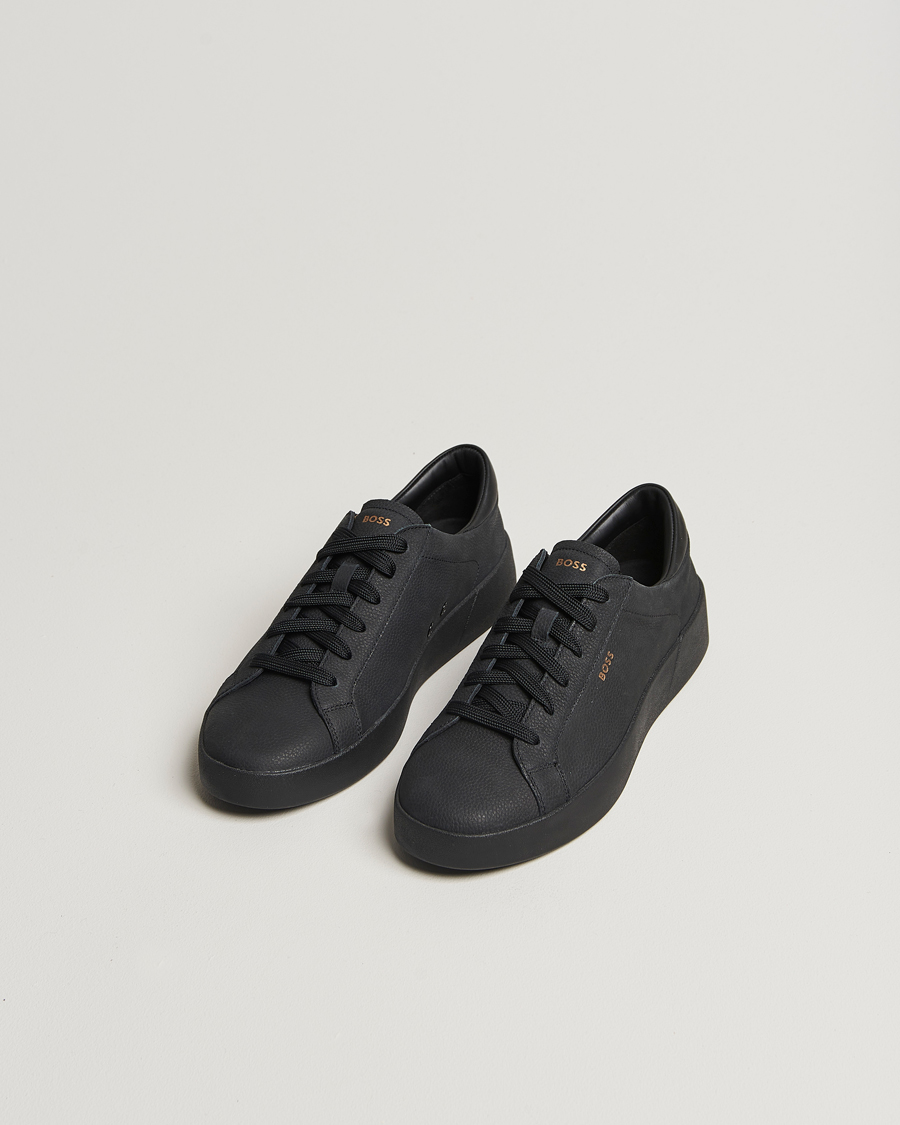 Homme | BOSS BLACK Belwar Leather Sneaker Black | BOSS BLACK | Belwar Leather Sneaker Black