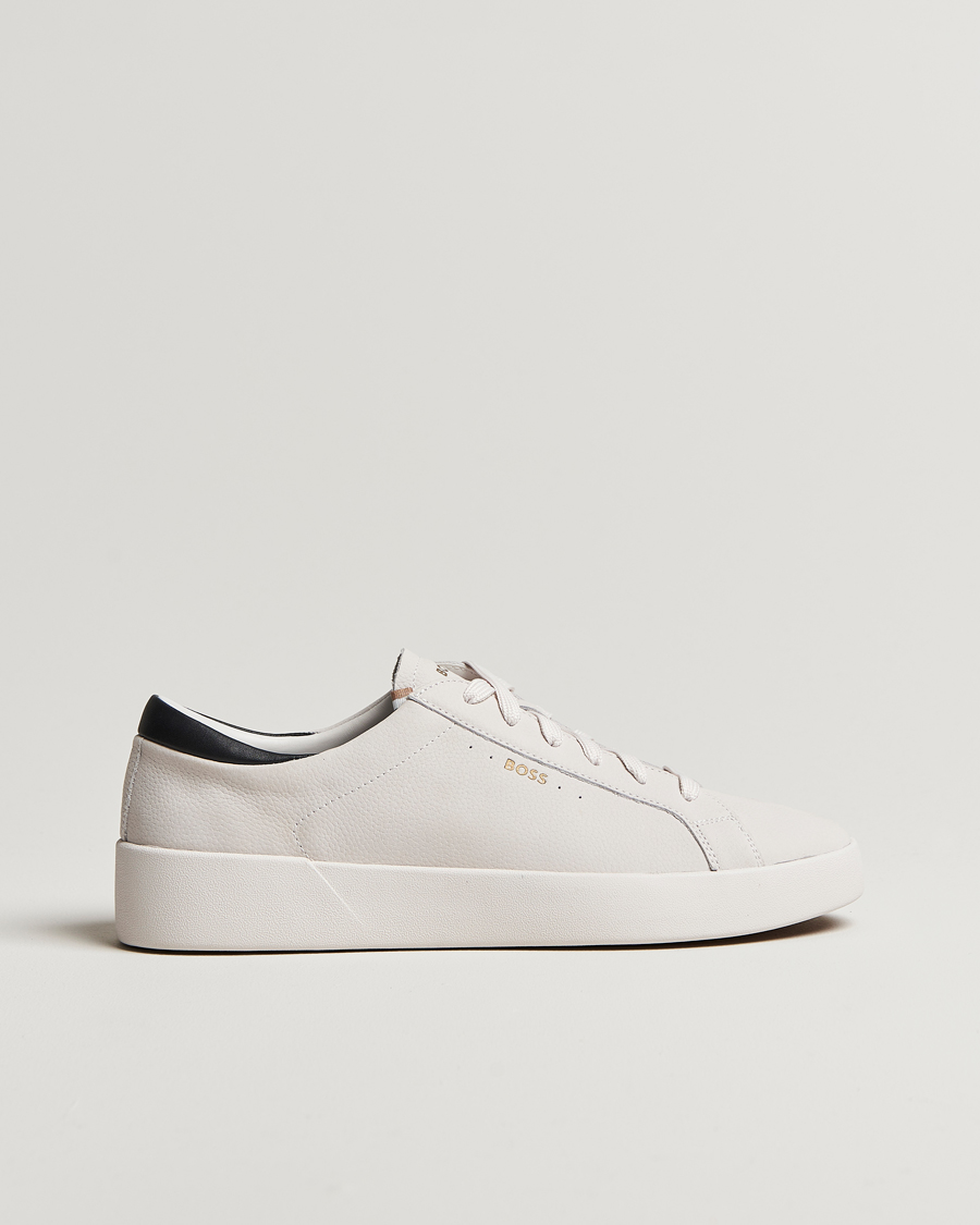 Homme | BOSS BLACK Belwar Leather Sneaker Open White | BOSS BLACK | Belwar Leather Sneaker Open White