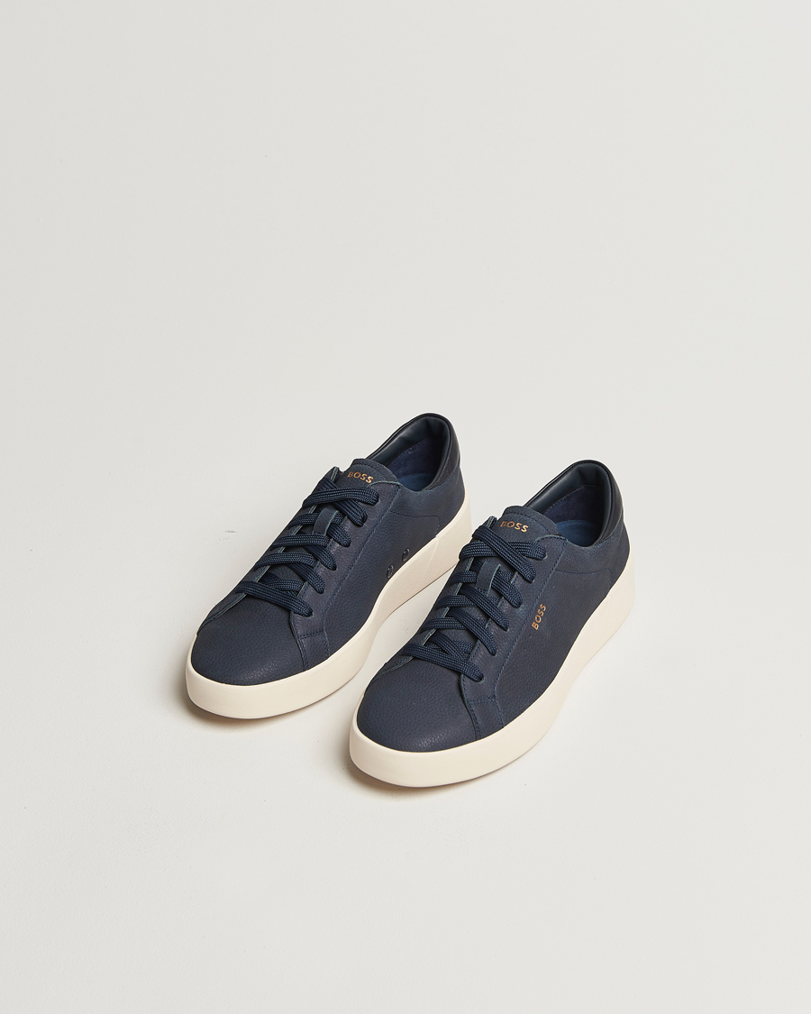 Homme | BOSS BLACK Belwar Leather Sneaker Dark Blue | BOSS BLACK | Belwar Leather Sneaker Dark Blue