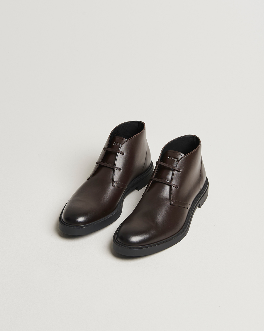 Homme | BOSS BLACK Calev Leather Chukka Boot Dark Brown | BOSS BLACK | Calev Leather Chukka Boot Dark Brown
