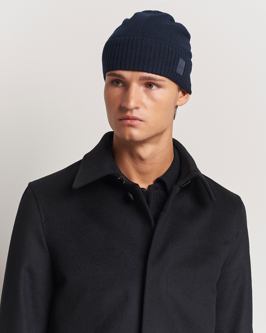 Homme | BOSS ORANGE Akaio Logo Beanie Dark Blue | BOSS ORANGE | Akaio Logo Beanie Dark Blue