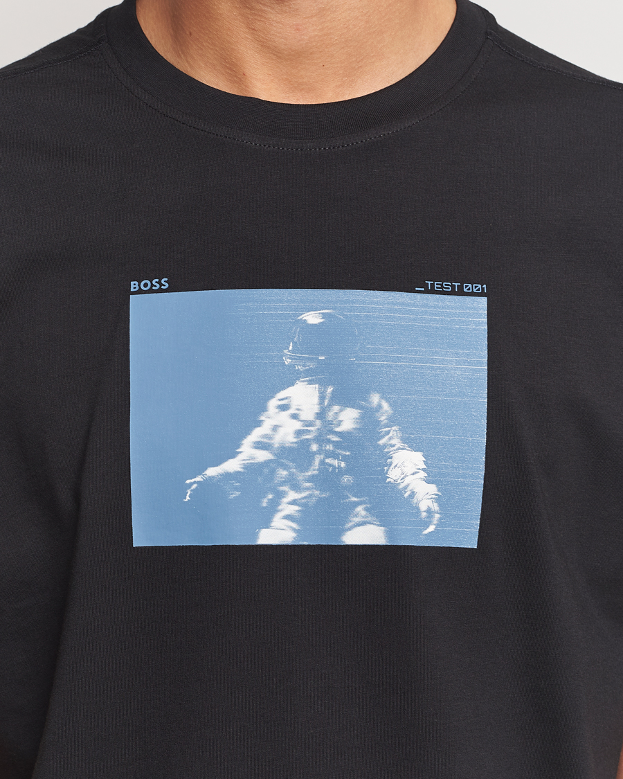 Homme | T-shirts | BOSS ORANGE | Printed Crew Neck T-Shirt Black