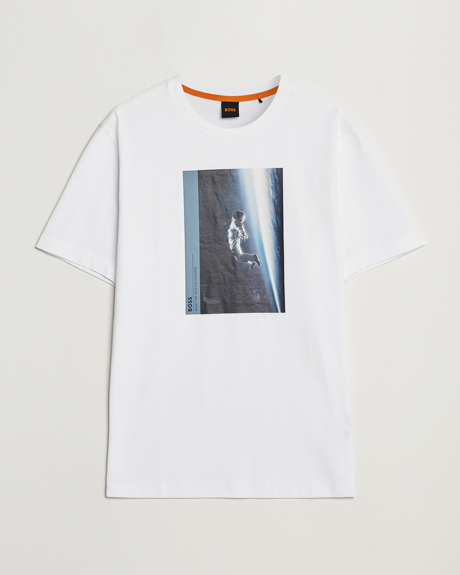 Homme | T-shirts | BOSS ORANGE | Printed Crew Neck T-Shirt White