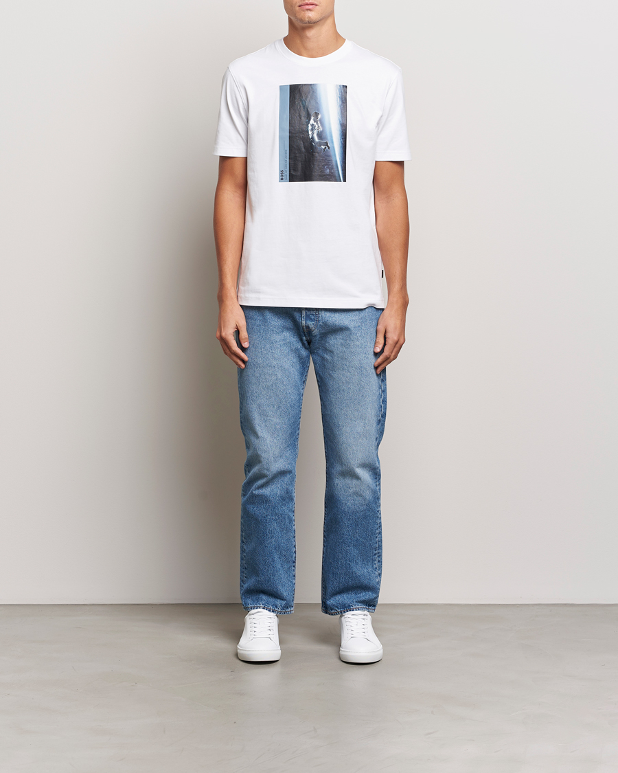 Homme | T-shirts | BOSS ORANGE | Printed Crew Neck T-Shirt White