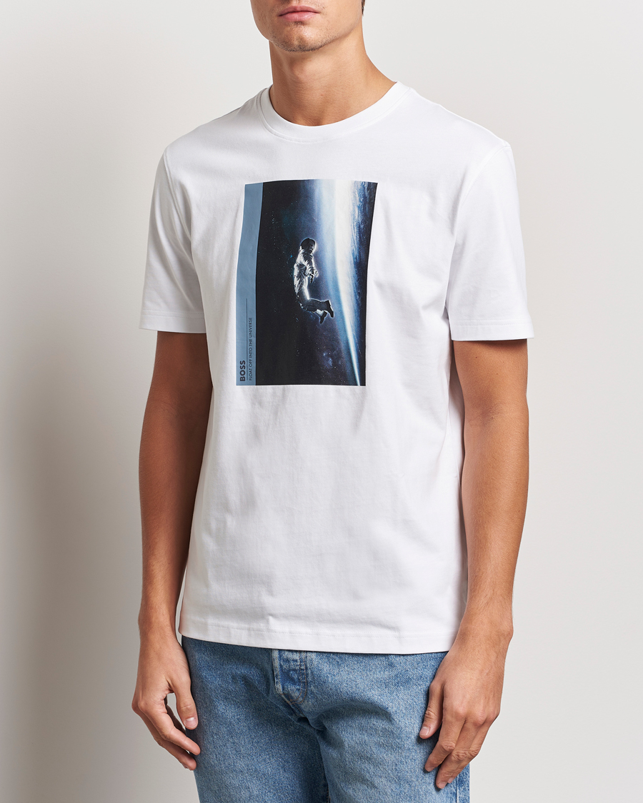 Homme | T-shirts | BOSS ORANGE | Printed Crew Neck T-Shirt White