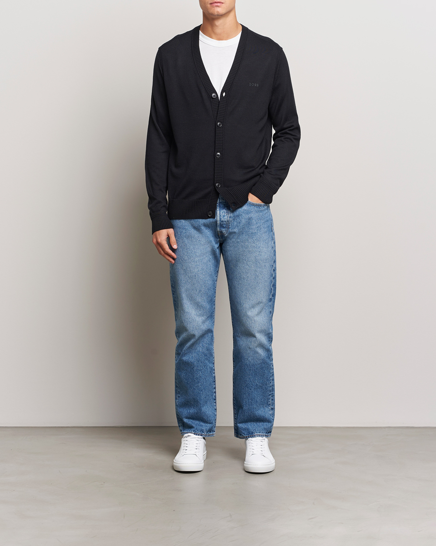 Homme | Pulls Et Tricots | BOSS ORANGE | Avac Wool Knitted Cardigan Black