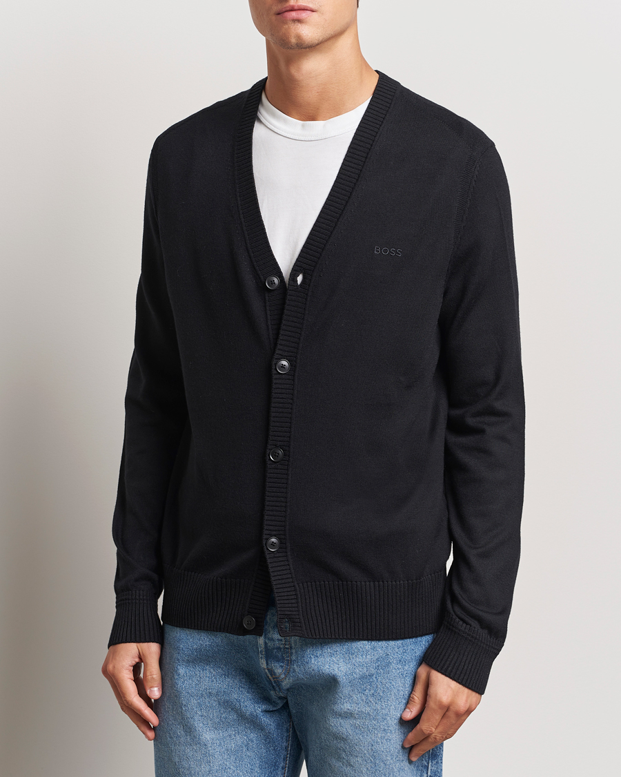 Homme | Pulls Et Tricots | BOSS ORANGE | Avac Wool Knitted Cardigan Black