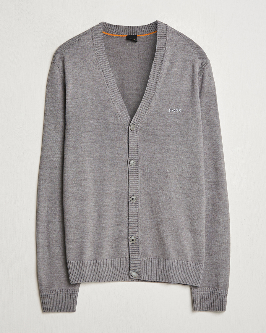 Homme | Pulls Et Tricots | BOSS ORANGE | Avac Wool Knitted Cardigan Light Grey