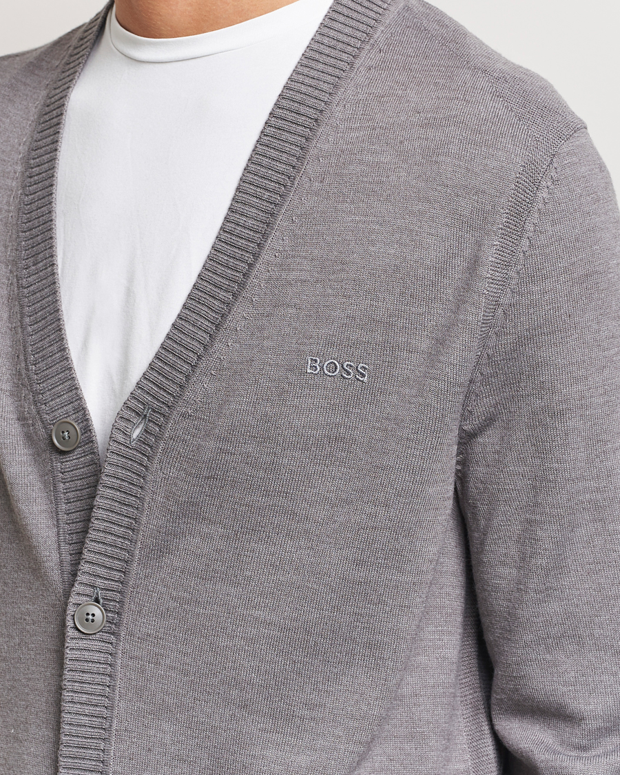 Homme | Pulls Et Tricots | BOSS ORANGE | Avac Wool Knitted Cardigan Light Grey