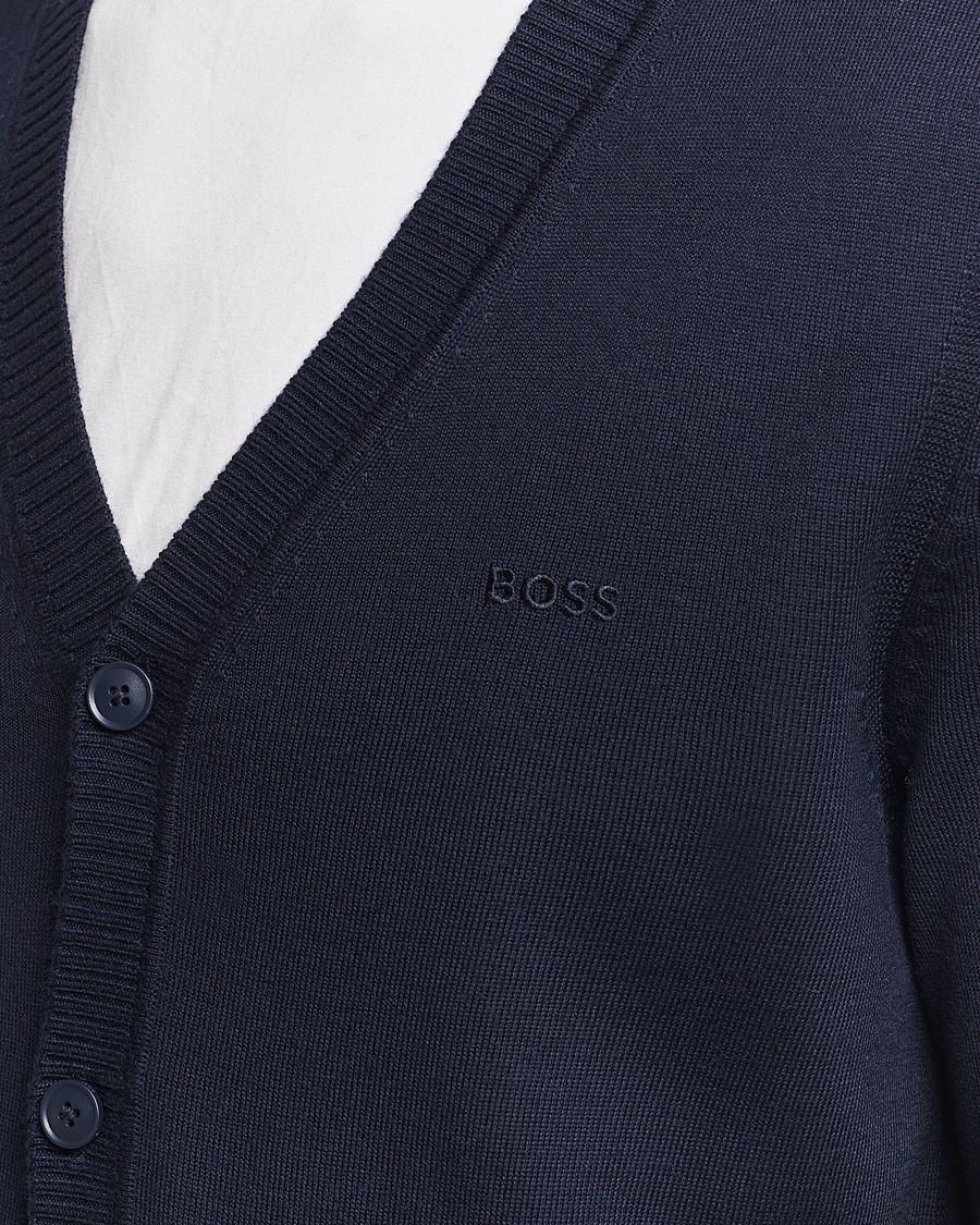 Homme | Pulls Et Tricots | BOSS ORANGE | Avac Wool Knitted Cardigan Dark Blue