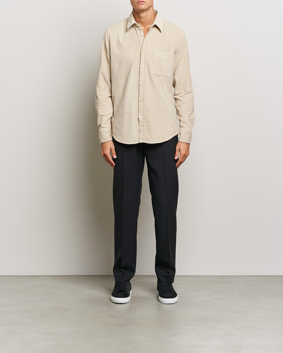 Homme | Chemises | BOSS ORANGE | Relegant Corduroy Shirt Light Beige