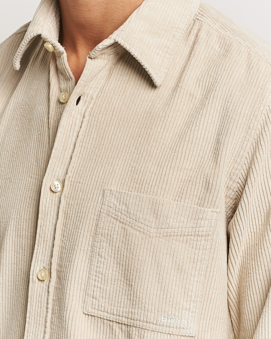 Homme | Chemises | BOSS ORANGE | Relegant Corduroy Shirt Light Beige