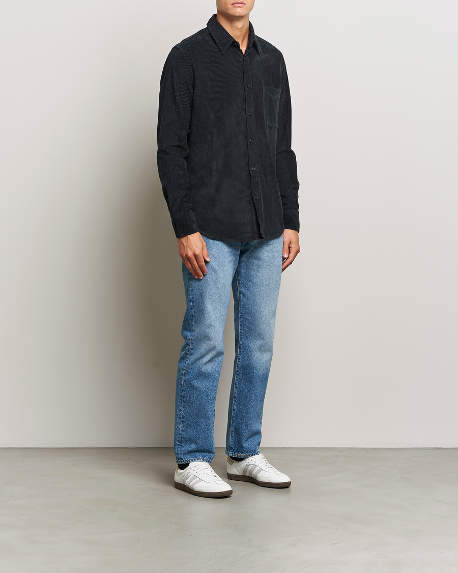 Homme | Chemises | BOSS ORANGE | Relegant Corduroy Shirt Dark Blue