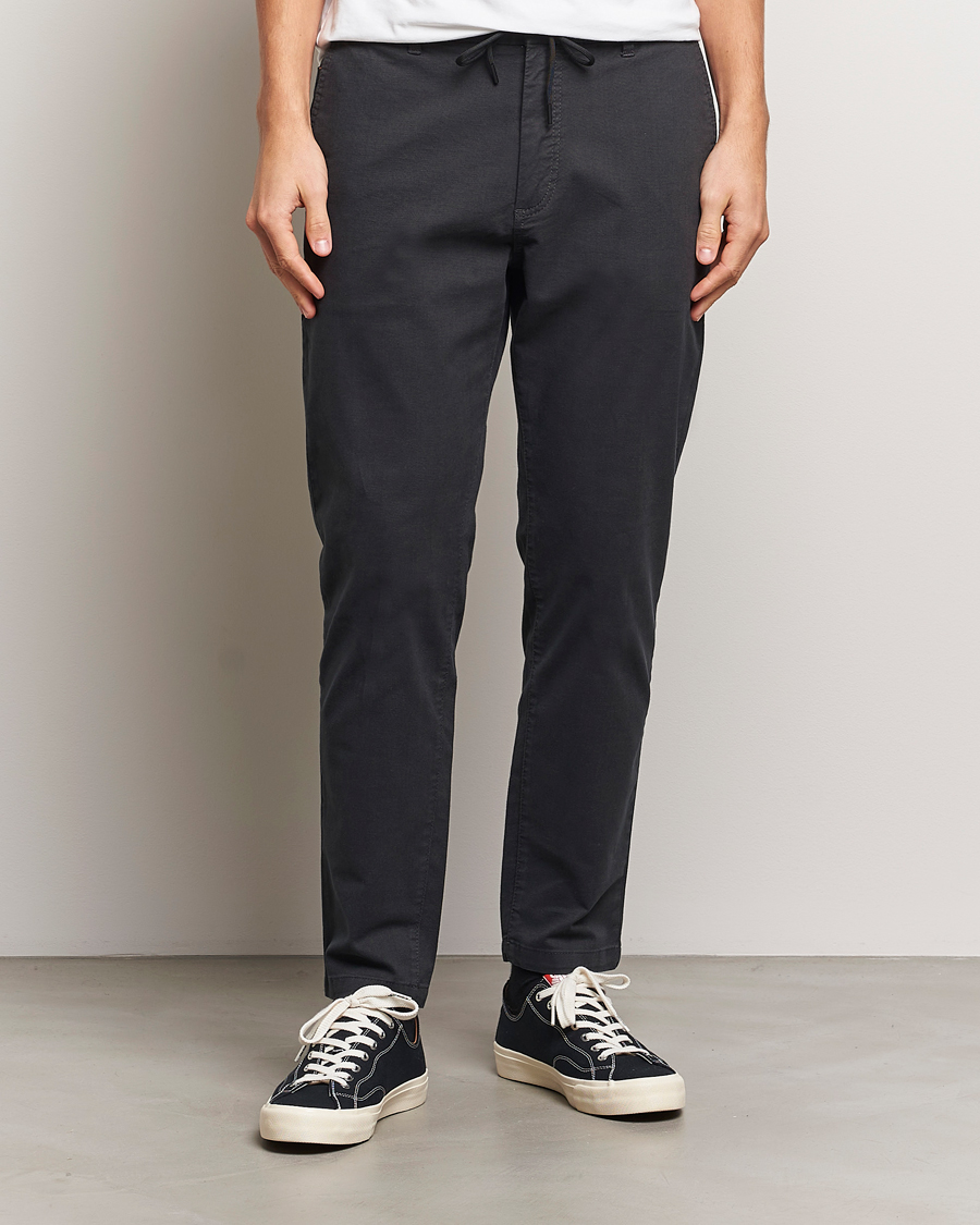 Homme | Pantalons | BOSS ORANGE | Tapered Drawstring Trousers Black