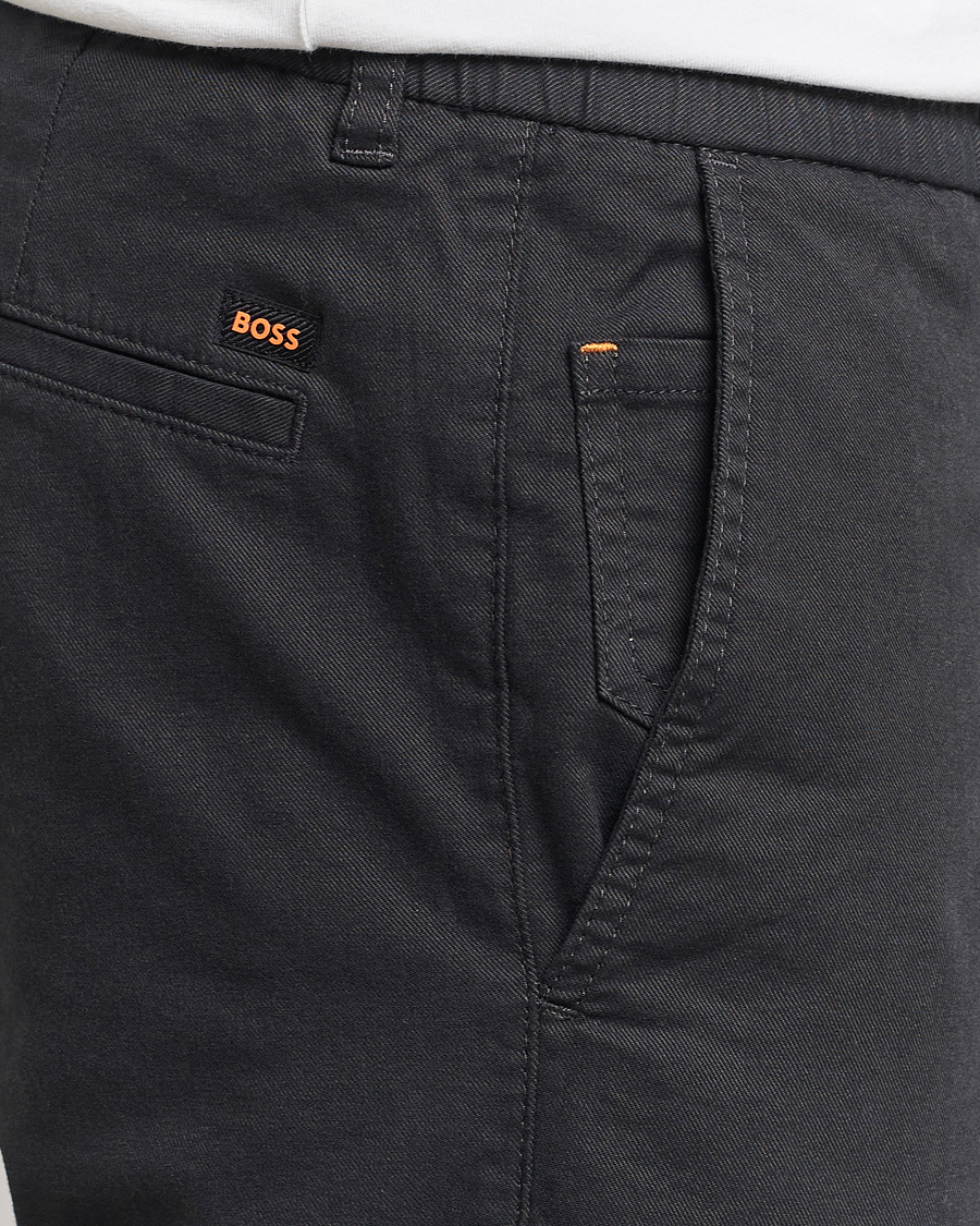 Homme | Pantalons | BOSS ORANGE | Tapered Drawstring Trousers Black