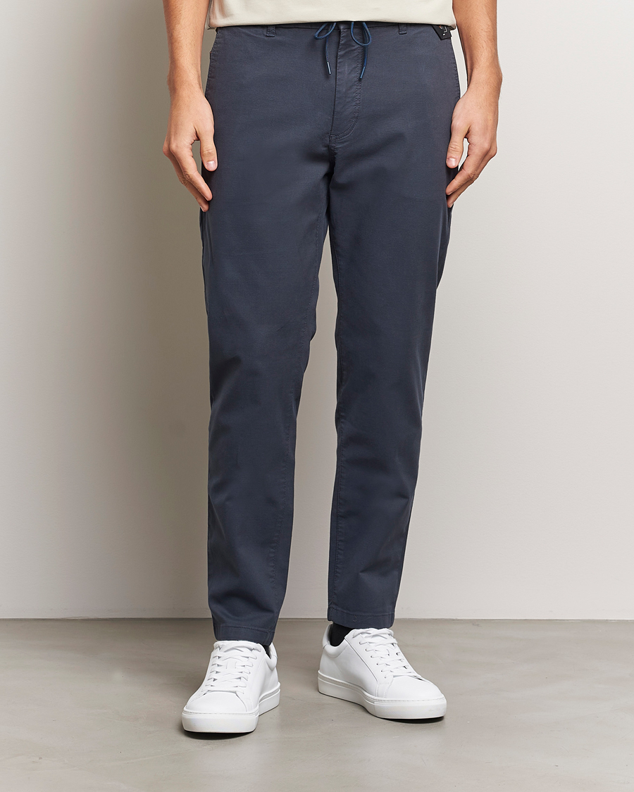 Homme | Pantalons | BOSS ORANGE | Tapered Drawstring Trousers Dark Blue