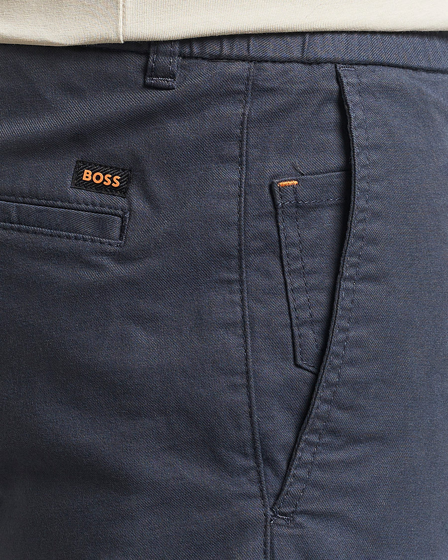 Homme | Pantalons | BOSS ORANGE | Tapered Drawstring Trousers Dark Blue