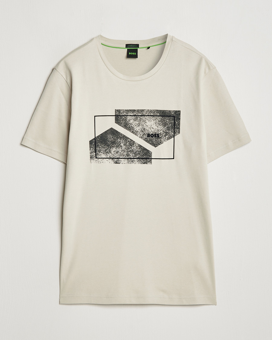 Homme | T-shirts | BOSS GREEN | Graphic Crew Neck T-Shirt Light Beige