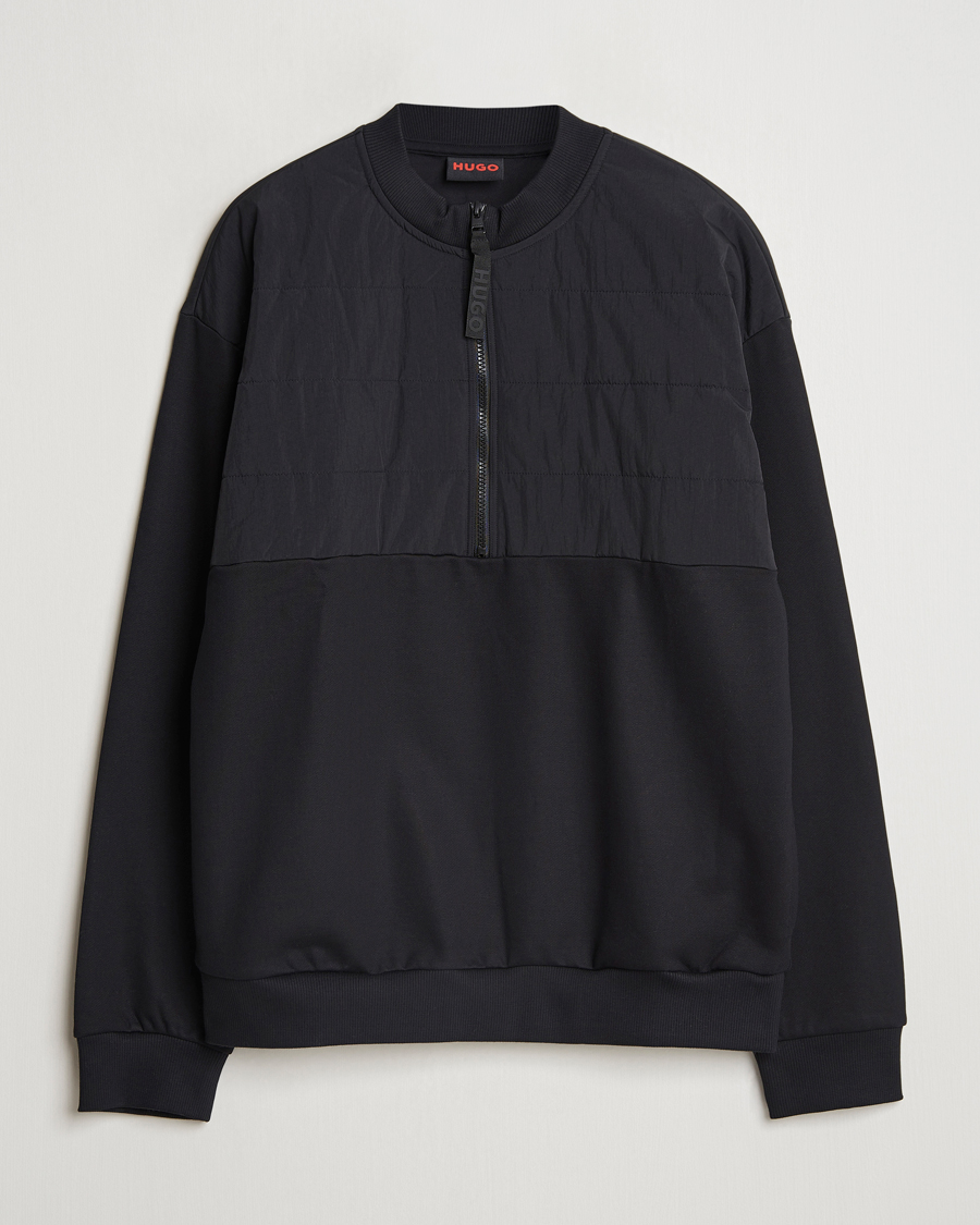 Homme | Pulls Et Tricots | HUGO | Detechsom Hybrid Half Zip Black